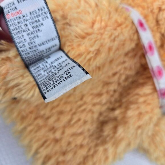 Disney Fozzie Bear Hand Puppet Gund Muppets Polka Dot Bow Tie 10" - Picture 5 of 5